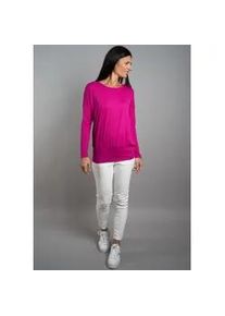 Langarmshirt Seidel Moden, Damen, Gr. 34, magenta, exklusiv bei otto, Jersey, Obermaterial: 95% Viskose, 5% Elasthan, unifarben, relaxed fit h&uuml;ftbedeckend, Rundhals, abgesteppt, Shirts Langarmshirt, mit breitem, elastischen Bund - MADE IN GERMANY