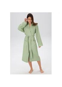 Unisex-Bademantel my home "Vanessa, ideal f&uuml;r Sauna & Spa, Hotelbademantel, Morgenmantel" Gr. XL, gr&uuml;n (seegr&uuml;n), XL, Baumwolle, Hausm&auml;ntel, Taschen, Damen & Herren, Waffelpiqu&eacute;, sehr leichte Qualit&auml;t, S-3XL