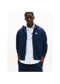 Tommy Hilfiger Kapuzensweatjacke TOMMY JEANS "TJM CRP NEW CLASSICS ZIP THR", Herren, Gr. M, blau (schwarz night navy), Sweatware, Obermaterial: 100% Baumwolle, unifarben, regular fit normal, Rundhals, eingesetzt B&uuml;ndchen, Sweatjacken, Mit Rundhalsausschnitt
