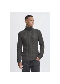 Stehkragenpullover Blend "BHBASIM Roll", Herren, Gr. L, grau (charcoal mix), Strick, Obermaterial: 50% Baumwolle, 47% Polyacryl, 3% Nylon, unifarben, regular fit normal, Rippb&uuml;ndchen, Pullover Stehkragenpullover