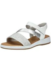 Riemchensandale Gabor COMFORT "Gabor Comfort Sandalen Leder", Damen, Gr. 39, wei&szlig; (wei&szlig;, silber), Leder, Schuhe Riemchensandale