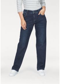 MAC Damen Bequeme Jeans "Gracia", blau, feminin, Gr. 44, Abriebeffekte, Denim/Jeans, Obermaterial: 97% Baumwolle, 3% Elasthan, Jeans, Passform