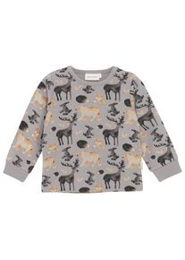 Minymo T-Shirt L/S AOP Sweat Longsleeve Kinder (Gr 62 |grau)