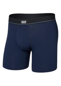 Kunstfaserunterwäsche SAXX Essential Cotton Boxer Brief Fly Herren (Gr XL |blau)