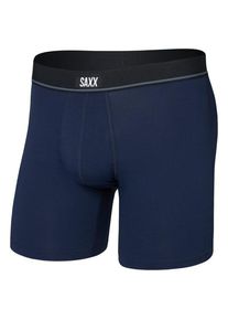 Kunstfaserunterwäsche SAXX Essential Cotton Boxer Brief Fly Herren (Gr XL |blau)