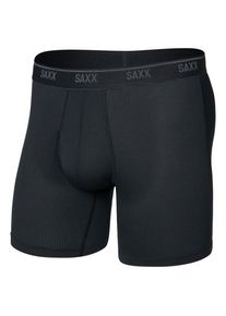 SAXX Quest Quick-Dry Mesh Boxer Brief Fly Kunstfaserunterwäsche Herren (Gr M |schwarz)