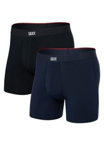 SAXX Vibe Xtra Boxer Brief Fly 2-Pack Kunstfaserunterwäsche Men (Gr XL |blau/schwarz)