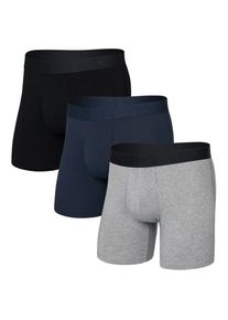SAXX Droptemp Cooling Cotton Boxer Brief Fly 3-Pack Alltagsunterwäsche Herren (Gr XL |grau)