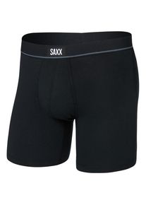 SAXX Essential Cotton Boxer Brief Fly Alltagsunterwäsche Herren (Gr S |schwarz)