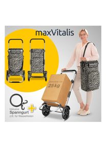 maxVitalis Einkaufstrolley klappbar, Einkaufswagen mit Kühlfach, 3in1 Trolley, Sackkarre & Umhängetasche