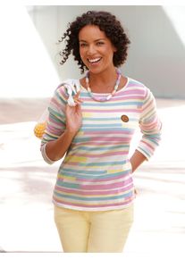 Casual Looks Damen Strickpullover "Pullover", bunt, Gr. 38, gemustert, gestreift, mehrfarbig, 100% Baumwolle, Pullover
