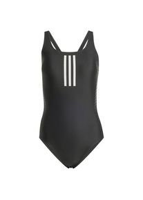 Adidas 3-Stripes Rubber Graphic Swimsuit Badeanzug Damen (Gr 34 |grau/schwarz)