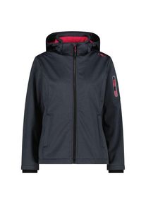 Softshelljacke CMP Jacket Zip Hood Melange Softshell Damen (Gr 42 |blau |wasserdicht)