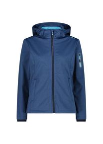 Softshelljacke CMP Jacket Zip Hood Melange Softshell Damen (Gr 48 |blau |wasserdicht)