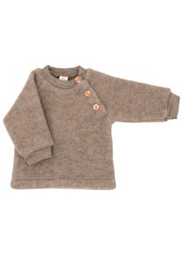 Engel Kinder Raglanpullover mit Holzknöpfen Wollpullover Kinder (Gr 74/80 |braun)