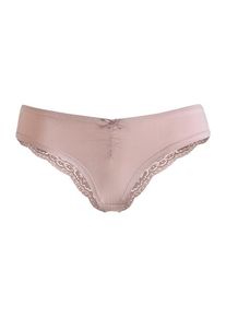 Lascana Brasilslip beige Gr. 40/42 für Damen. Mit Spitze, Schleife. Körpernah
