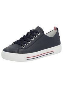 Plateausneaker Remonte, Damen, Gr. 37, blau (nachtblau), Leder, unifarben, Schuhe Plateausneaker, mit herausnehmbarer Einlage, Freizeitschuh, Halbschuh, Schn&uuml;rschuh, Topseller