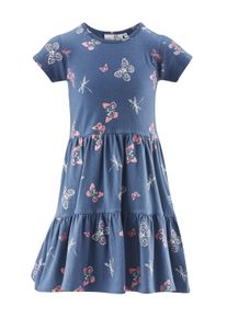 happy girls Mädchen Minikleid, blau, casual, Gr. 122, bedruckt, Jersey, Obermaterial: 95% Baumwolle, 5% Elasthan, Kleider