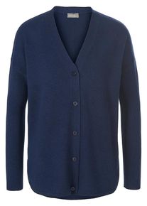 include - Strickjacke aus Schurwolle und Kaschmir, blau, Gr. 36 / S - Schurwolle