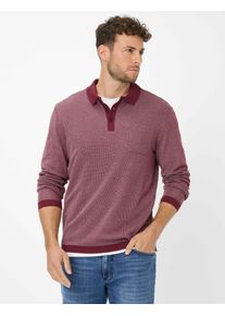 Brax Herren Langarmshirt Style PAROS velvet, dunkelrot, Gr. 5XL