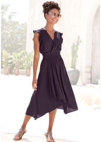Lascana Satinkleid, mit kurzen Ärmeln, Sommerkleid