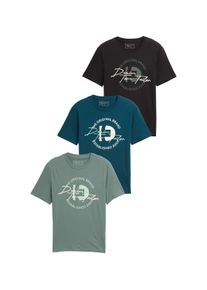 Tom Tailor Denim T-Shirt, (Packung, 3 tlg.), mit Print