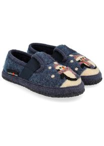 Haflinger Pinguin Hüttenschuhe Kinder (Gr 26 |blau)