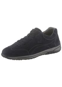 Gabor Damen Schnürschuh "FLORENZ", Gr. 40, blau, Nubukleder, unifarben, sportlich, Schuhe, mit kontrastfarbenen Ziernähten, Freizeitschuh, Halbschuh,