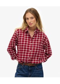 Superdry Damen Kariertes Hemd aus Flanell im Boyfriend-stil Red - Gr&ouml;&szlig;e: 42 2102824000388KRV020