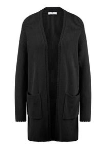 Peter Hahn - Long-Strickjacke, schwarz, Gr. 36 / S - Baumwolle