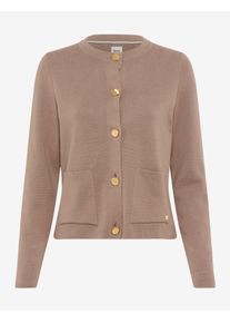 Brax Damen Strickjacke Style ANN taupe, hellbraun, Gr. 44