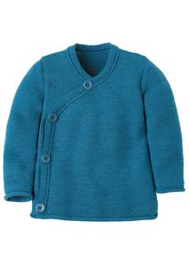 Woll- & Merinopullover Disana Melange-Jacke Kinder (Gr 50/56 |blau)