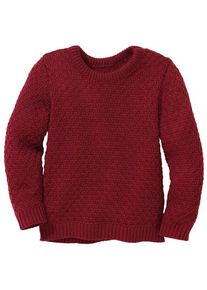 Woll- & Merinopullover Disana Aran-Pullover Kinder (Gr 86/92 |rot)