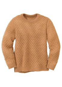 Disana Aran-Pullover Wollpullover Kinder Alltag (Gr 98/104 |beige/orange)