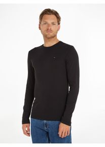 Langarmshirt Tommy Jeans "TJM ORIGINAL RIB LONGSLEEVE TEE", Herren, Gr. L (52), schwarz (tommy schwarz), Obermaterial: 100% Baumwolle, unifarben, Basic, schmal, Rundhals, Shirts Langarmshirt