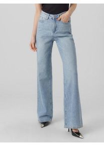 Véro Moda VERO MODA Damen Straight-Jeans "VMTESSA HR STRAIGHT JEANS RA339 GA NOOS", blau, modisch, Gr. 27, Denim/Jeans, Obermaterial: 99% Baumwolle, 1%