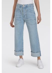 MAC Damen Bequeme Jeans "BAGGY straight"light blau net washed, casual, Gr. 34, Denim/Jeans, Obermaterial: 99% Baumwolle, 1% Elasthan, Jeans