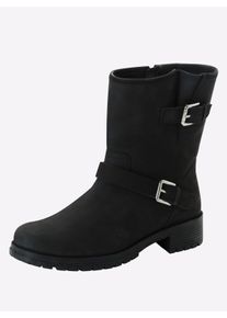 sheego Große Größen Bikerboots mit Schnallenbändern, schwarz, Größe 42 - Damen