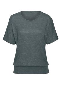 Vivance Kurzarmshirt 'mit breitem Bund' graugrün Gr. 32/34 für Damen. Mit Rundhals. Bequem. Nachhaltig.