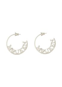Alexander McQueen Ohrringe - Hoop Earrings With Script Logo - Gr. unisize - in Silber - für Damen