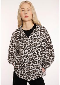 Haily's HAILY’S Damen Druckbluse "LS C BL Le44ony", braun, feminin, Gr. L, animal-print, Web, Obermaterial: 100% Baumwolle, Blusen, aus Musselin