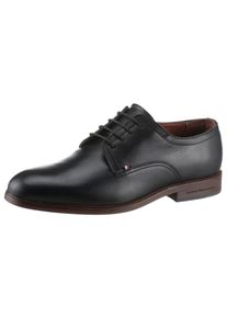 Tommy Hilfiger Herren Schnürschuh "HILFIGER THUNIT LEATHER SHOE", Gr. 40, schwarz, Leder, klassisch, Schuhe, Blockabsatz, Businessschuh,