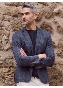 Lerros Herren Jerseysakko "Lerros Jersey Blazer, kariert", blau, Gr. 46, 65% Baumwolle, 35% Polyester, Sakkos