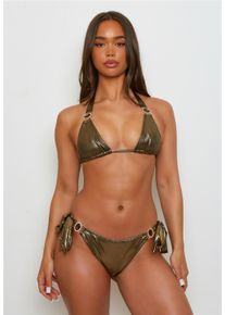 MODA MINX Damen Triangel-Bikini-Top "Shimmering Lights", braun, feminin, Gr. S, unifarben, 92% Polyester, 8% Elasthan, Bikini-Oberteile, im