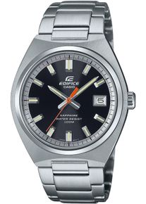 CASIO EDIFICE Herren Quarzuhrschwarz, edelstahlfarben, Armbanduhren, Armbanduhr, Herrenuhr, Edelstahlarmband, analog, Tag, Neo-Display