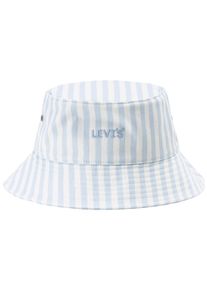 Levi's LEVI'S Damen Fischerhut "WOMENHEADLINELOGO", blau, modisch, Gr. M, gestreift, Baumwolle, Hüte, mit Streifen Optik
