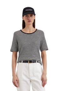 Marc O'Polo MARC O'POLO Damen T-Shirt, schwarz, casual, Gr. S, geringelt, Single Jersey, Obermaterial: 100% Baumwolle, Shirts