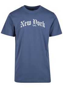 MisterTee Herren T-Shirt "MisterTee Herren New York Wording Tee", blau, casual, Gr. XXL, bedruckt, 100% Baumwolle, Shirts
