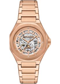 Armani Exchange Damen Automatikuhrroségoldfarben, Armbanduhren, Armbanduhr, Damenuhr, Mechanische Uhr, Edelstahlarmband, analog