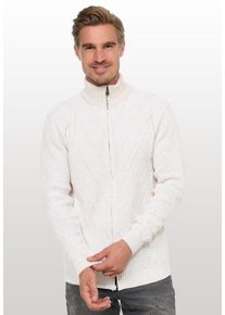 Rusty Neal Herren Strickjacke, beige, casual, Gr. XXXL, unifarben, 70% Polyacryl, 30% Baumwolle, Strickjacken, mit Stehkragen und durchgehendem